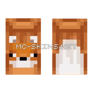 Orange Fox Face cape, outside and lining
