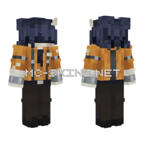 Orange Hoodie Boy Minecraft skin