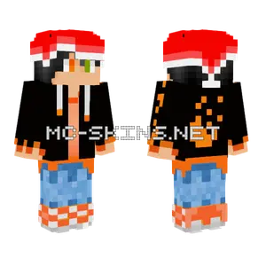 Orange Hoodie With Paw Minecraft skin