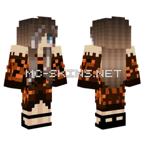 Orange Leaf Dress Girl Minecraft skin