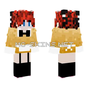 Orange Maid Boy Minecraft skin