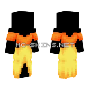 Orange Ruffle Top Gold Skirt Minecraft skin