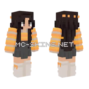 Orange Striped Girl Minecraft skin