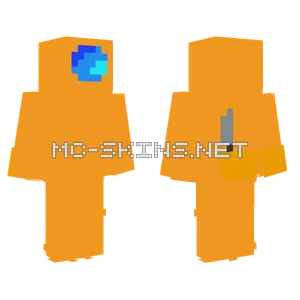 Orange Sussy Imposter Minecraft skin