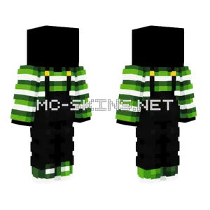 Overalls With Green White Stripes Minecraft skin