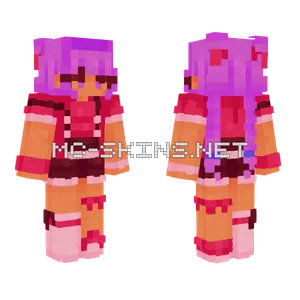 Painful Pink And Orange Outfit Minecraft skin