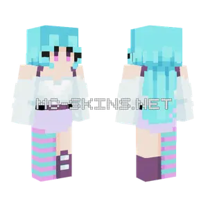 Pale Blue Girl Minecraft skin