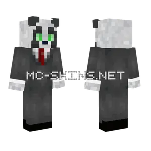 Pandaman Green Eyes Minecraft skin