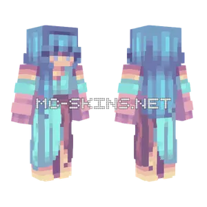 Pastel Blue Hair Girl Minecraft skin