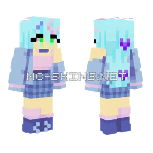 Pastel Blue Magical Girl Minecraft skin