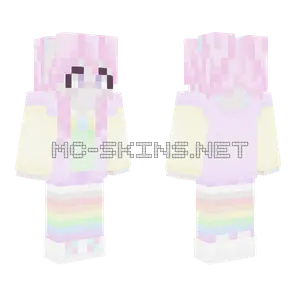 Pastel Rainbow Girl Minecraft skin