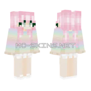 Pastel Rainbow Girl Minecraft skin