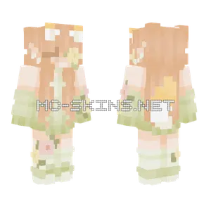 Peach Floral Dress Minecraft skin