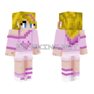 Peach Pink Dress Minecraft skin