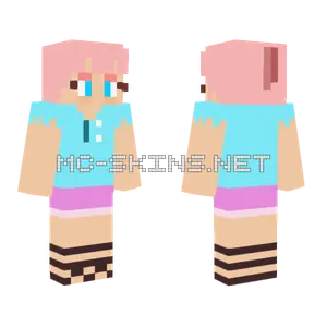 Pearl Pink Hair Girl Minecraft skin