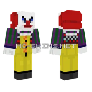 Pennywise 1990 Clown Minecraft skin