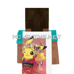 Pikachu Kimono cape, outside and lining