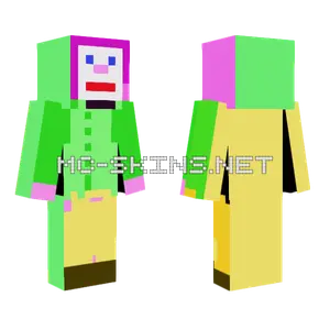 Pink and Green Joker Minecraft skin