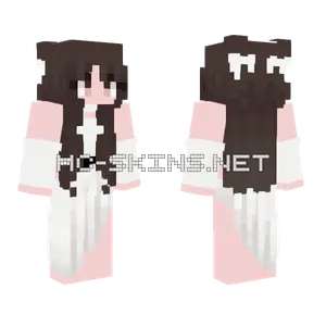 Pink and White Schoolgirl Minecraft skin
