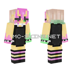 Pink And Yellow Girl Minecraft skin
