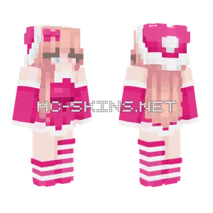 Pink Anime Girl Minecraft skin