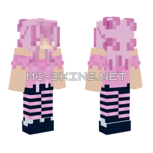 Pink Anime Girl Minecraft skin