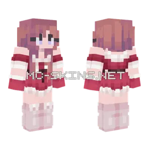 Pink Anime Girl Minecraft skin