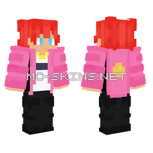 Pink Anime Girl Minecraft skin
