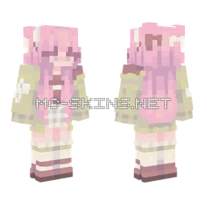 Pink Anime Girl Minecraft skin