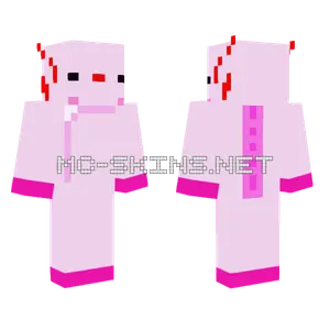 Pink Axolotl Minecraft skin