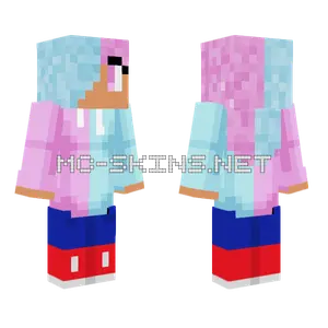 Pink Blue Cotton Candy Minecraft skin