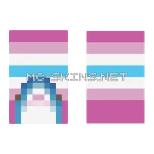 Pink Blue Stripes cape, outside and lining