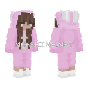 Pink Bunny Girl Minecraft skin