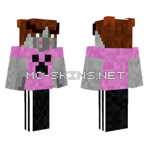 Pink Cat Girl Minecraft skin
