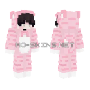 Pink Cat Girl Minecraft skin