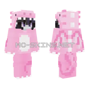 Pink Cat Girl Minecraft skin