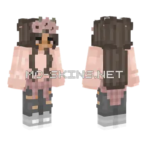 Pink Cat Girl Minecraft skin