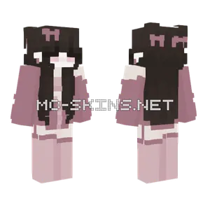 Pink Cat Girl Minecraft skin