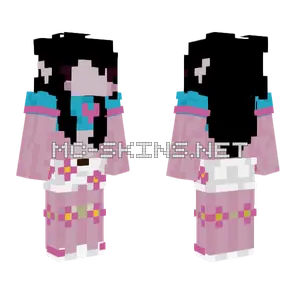 Pink Cat Girl Minecraft skin