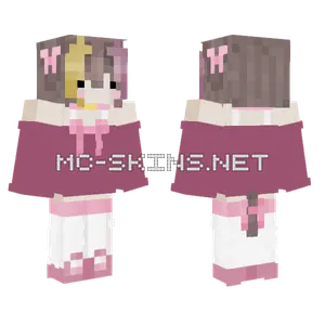 Pink Cat Girl Minecraft skin