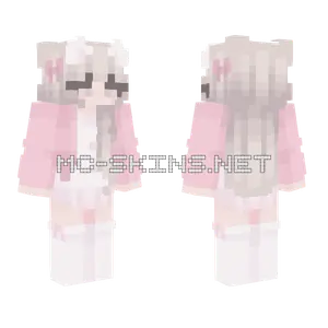 Pink Cat Girl Minecraft skin