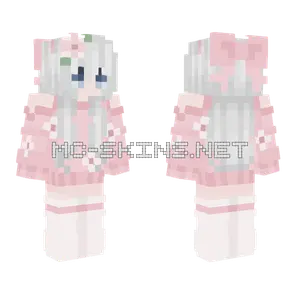 Pink Cat Girl Minecraft skin