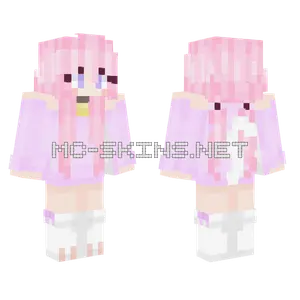 Pink Cat Girl Minecraft skin