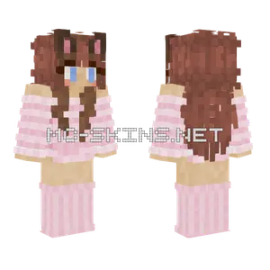 Pink Catgirl Minecraft skin
