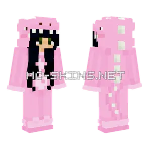 Pink Dino Girl Minecraft skin