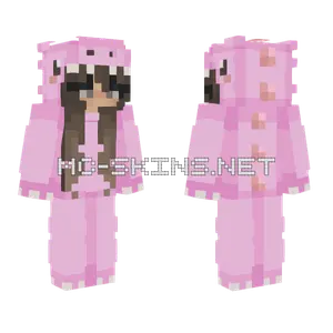 Pink Dino Girl Minecraft skin