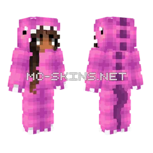 Pink Dino Onesie Girl Minecraft skin
