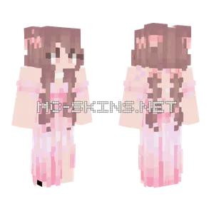 Pink Dress Girl Minecraft skin