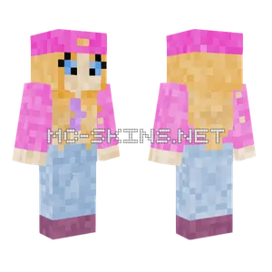 Pink Dress Girl Minecraft skin
