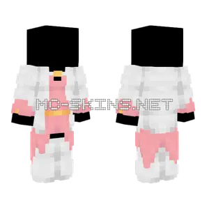 Pink Dress Gold White Coat Minecraft skin